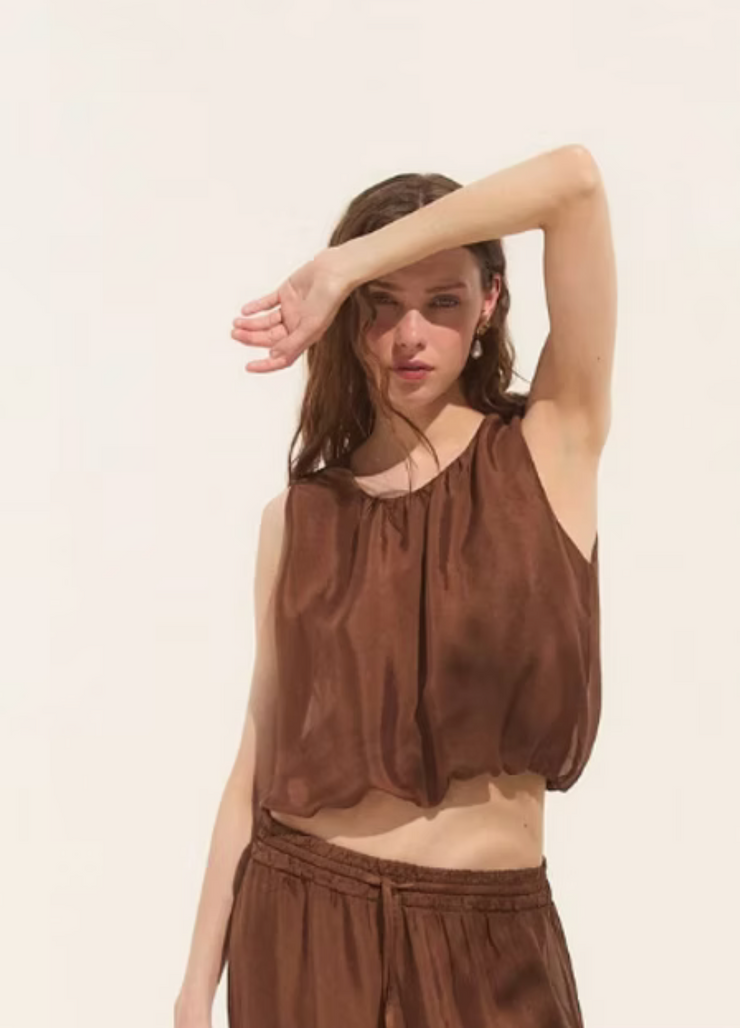 Strand Silk Bubble Top – HTB Boutique