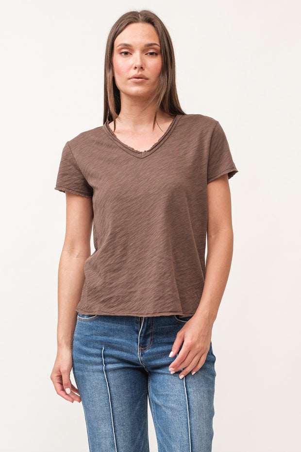 Vanna V-Neck Slub Tee