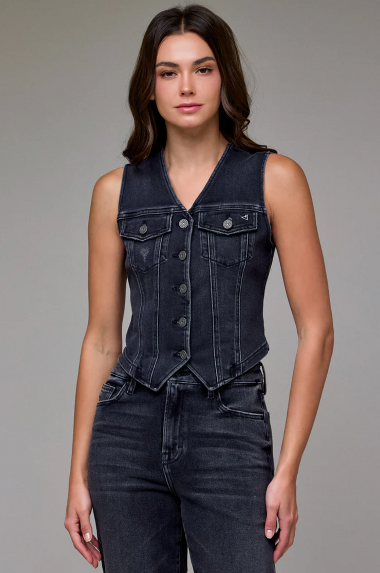 Veronica Fitted Denim Vest