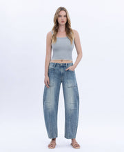 Serene High Rise Crop Barrel Jean