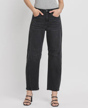 Rebel Black High Rise Barrel Jeans