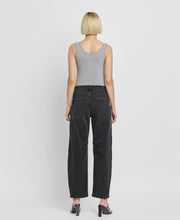 Rebel Black High Rise Barrel Jeans