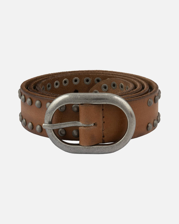 Zwier | Oval Buckle Leather Studded Belt