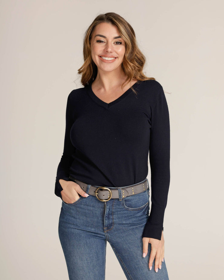 Dion | Round Buckle Leather Studded Belt