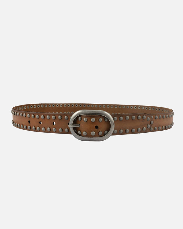 Zwier | Oval Buckle Leather Studded Belt