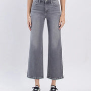 Eden Grey High Rise Ankle Slim Wide Leg Jean