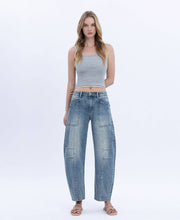 Serene High Rise Crop Barrel Jean