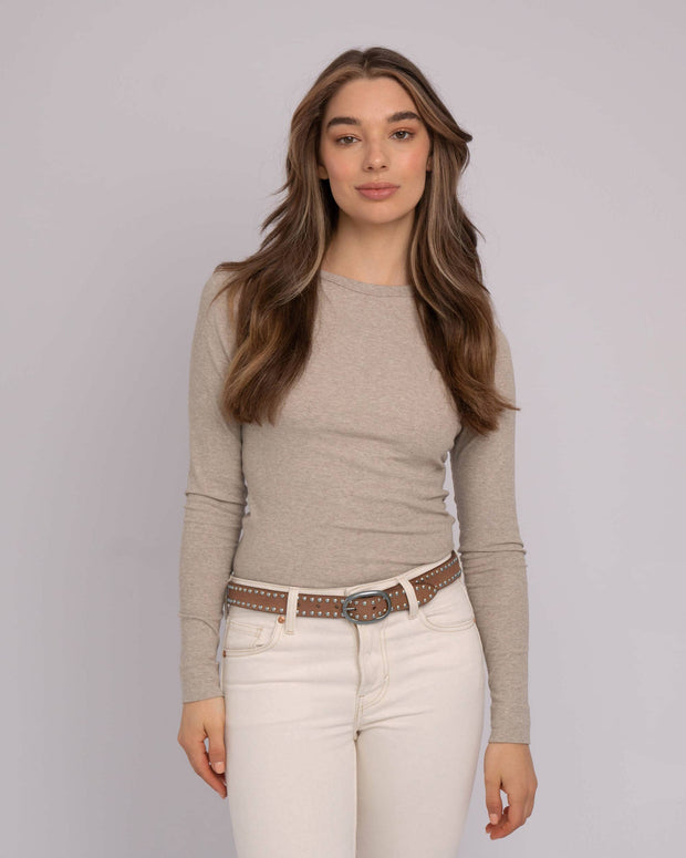 Zwier | Oval Buckle Leather Studded Belt
