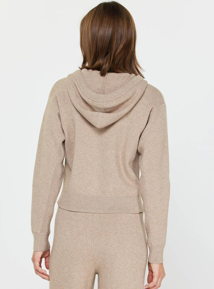 Paige Cropped Knit Hoodie Zip-up
