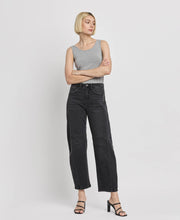Rebel Black High Rise Barrel Jeans