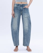 Serene High Rise Crop Barrel Jean