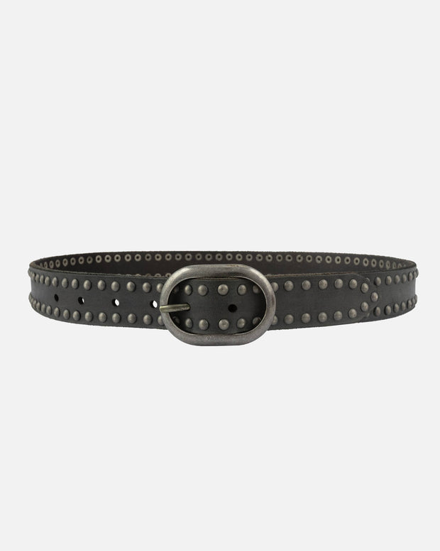 Zwier | Oval Buckle Leather Studded Belt