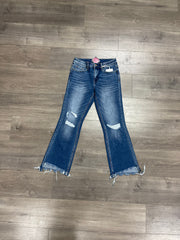 Haller Distressed Mid Rise Crop Flare