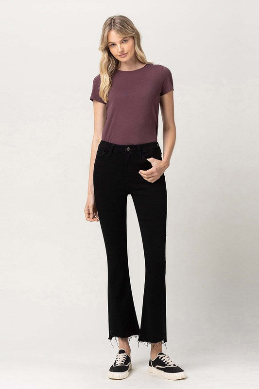 Fiona High Rise Crop Flare with Step Hem