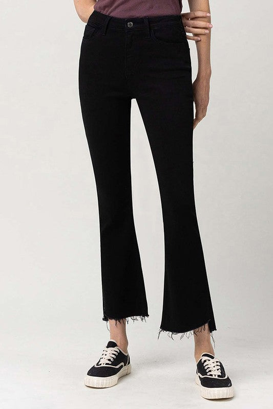 Fiona High Rise Crop Flare with Step Hem