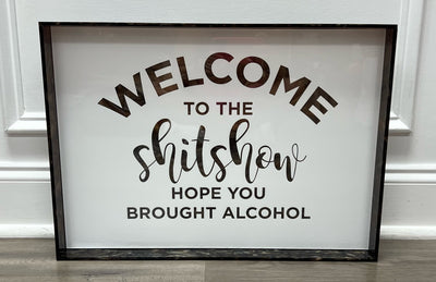 15x21 WELCOME TO THE SHIT SHOW ALCOHOL Ottoman Tray