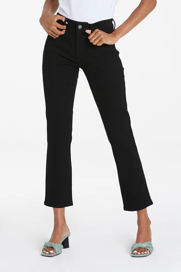 Blair Black Arrow Mid Rise Straight Ankle Jean