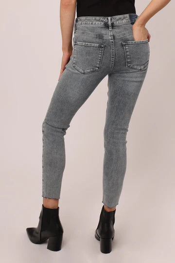 Gisele Classic Washed Grey Mid Rise Skinny Jean