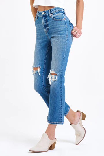 Jenna High Rise Cropped Flare Jeans - Golden Gate
