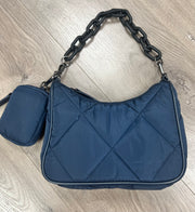 Callie Quilted Chain Link Mini Hobo Bag