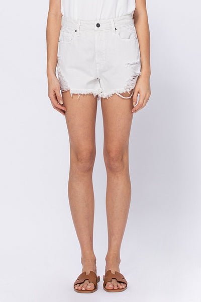 Finley High Rise Distressed Jean Shorts - 3"