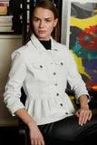 JKT Brie Burnished Leather Peplum Jacket