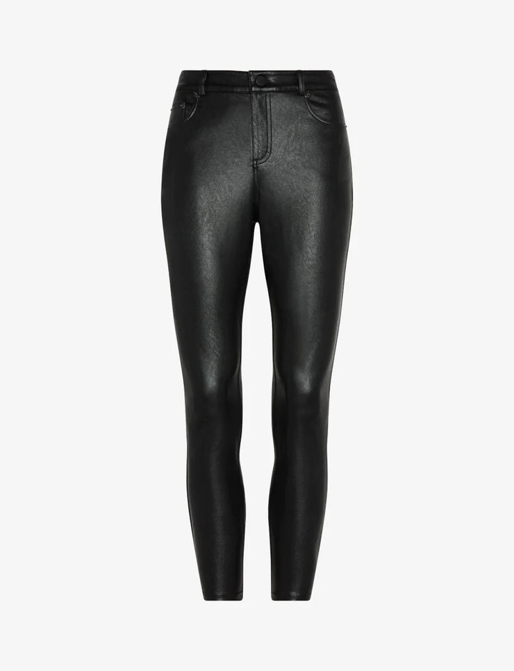 commando Women's Faux Leather Split Front Pant, Black, xs at  Women's  Clothing store