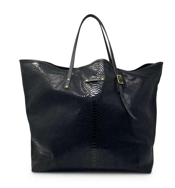 Kempton & Co. Chalk Woven Leather Tote