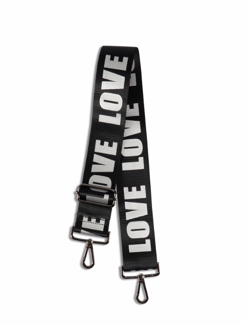 Black/Silver LOVE Guitar Strap