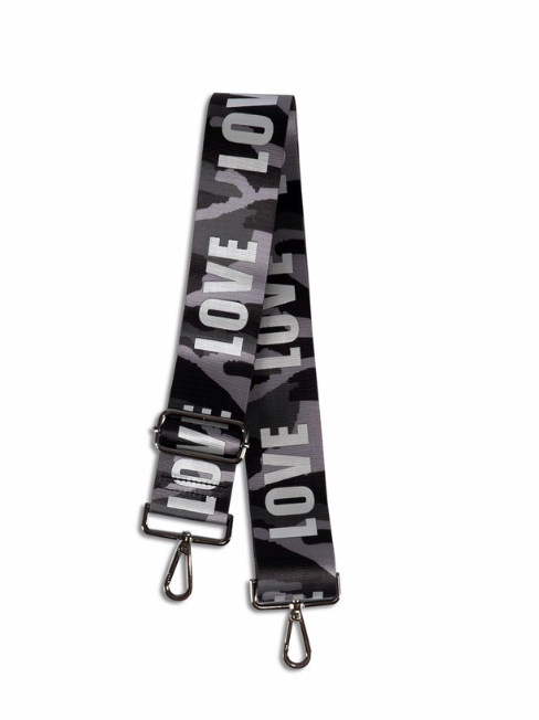 Grey Camo/Silver LOVE Guitar Strap