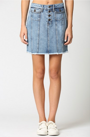Mid Rise Front Pocket Mini Skirt