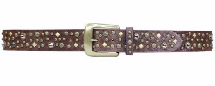 Brass Studded Leather Streets Ahead Belt