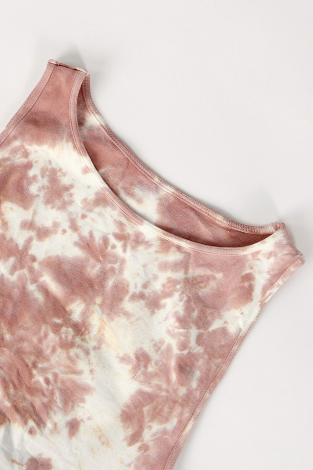 Seamless Tie Dye Crop Top with High Neck
