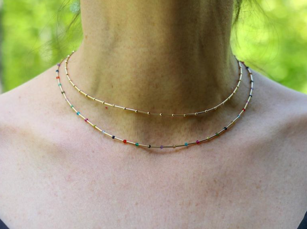 Rainbow Choker Beaded Necklace