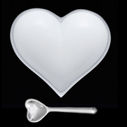 Matte Solid Heart Bowls with Spoon