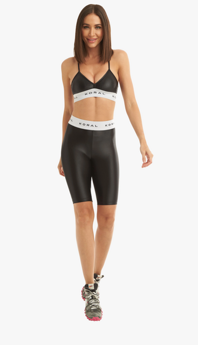 NWT $95 Koral [ Medium ] Activewear Nada Seamless Bra In Black