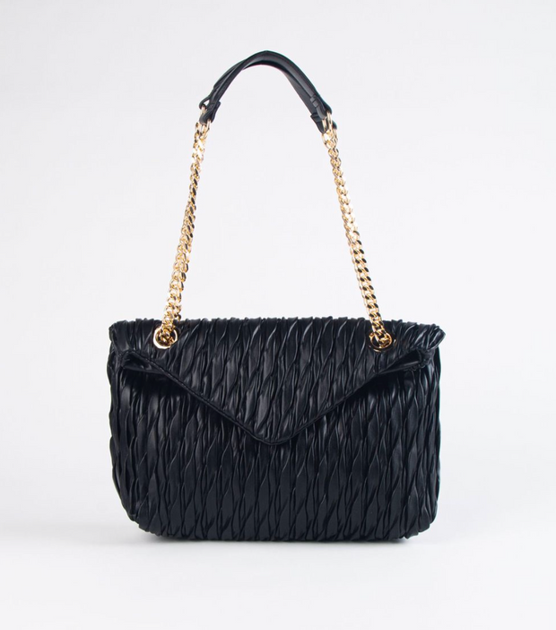 Pleated Nappa Chain Strap Bag