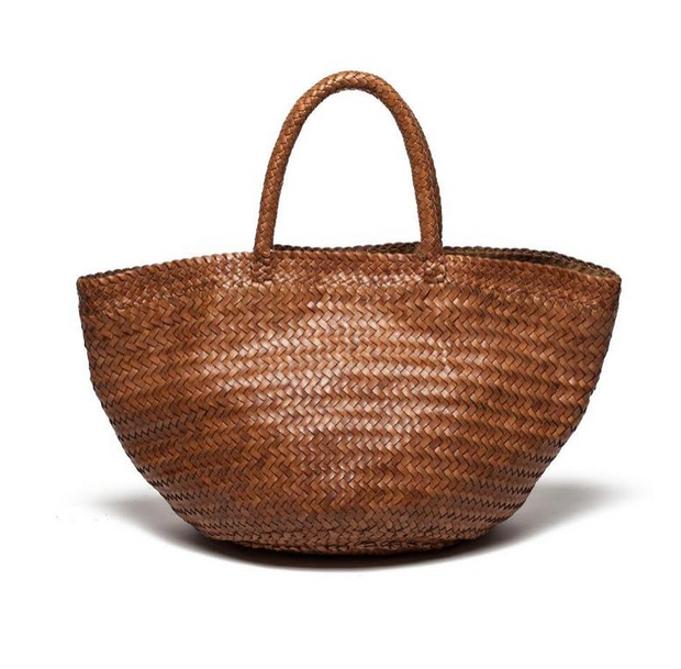 South Beach Woven Leather Tote Bag