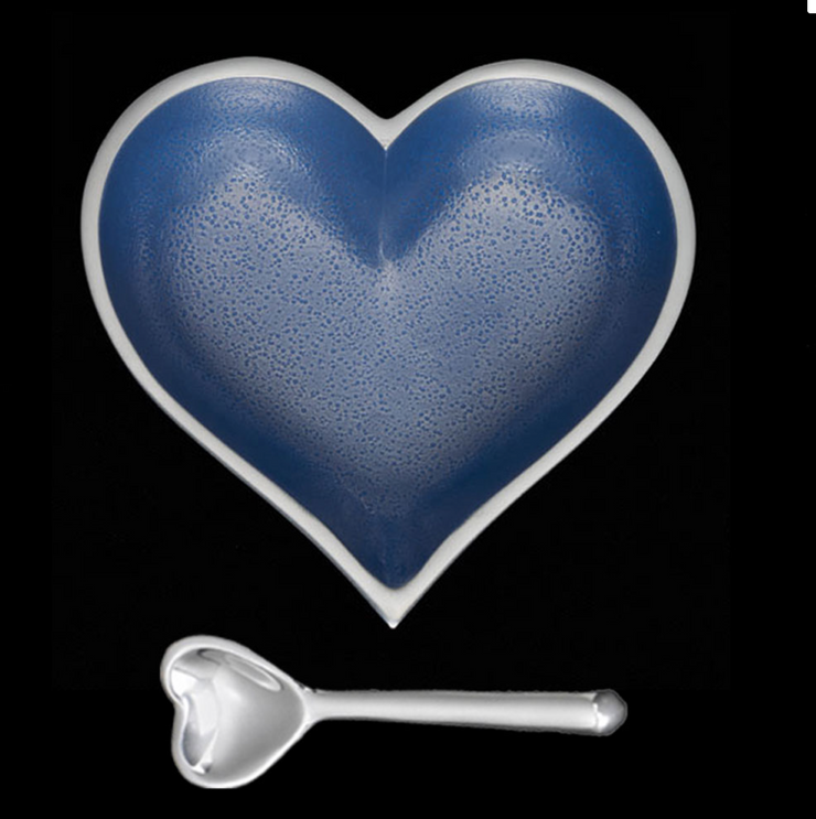 Textured Heart Bowls with Spoon