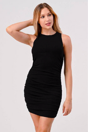 Leah Ribbed Tank Dress with Side Ruching