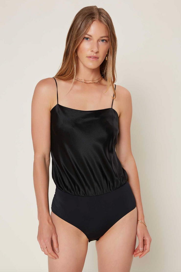 Black 2024 silk bodysuit