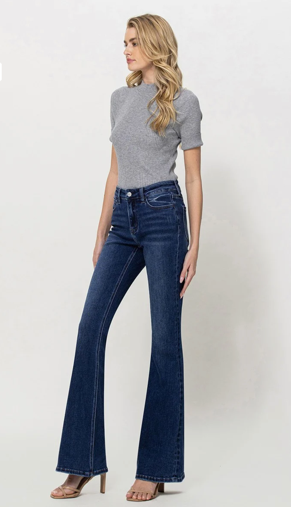 Lennox Dark Mid Rise Flare Jean – HTB Boutique