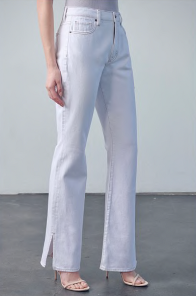 Ultra High Rise White Flare Jean with Slit