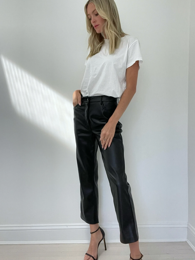 Six Fifty Rachel Faux Leather Straight Crop Pant