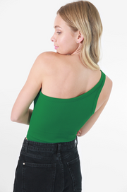 Ribbed Cropped One Shoulder Top