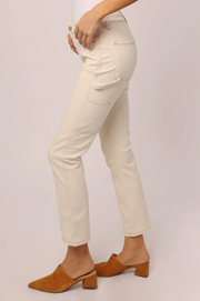 Blair Wheat Mid Rise Straight Ankle Jean