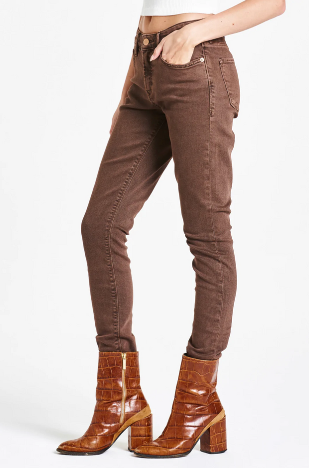 Gisele Dark Oak Mid Rise Skinny Jean