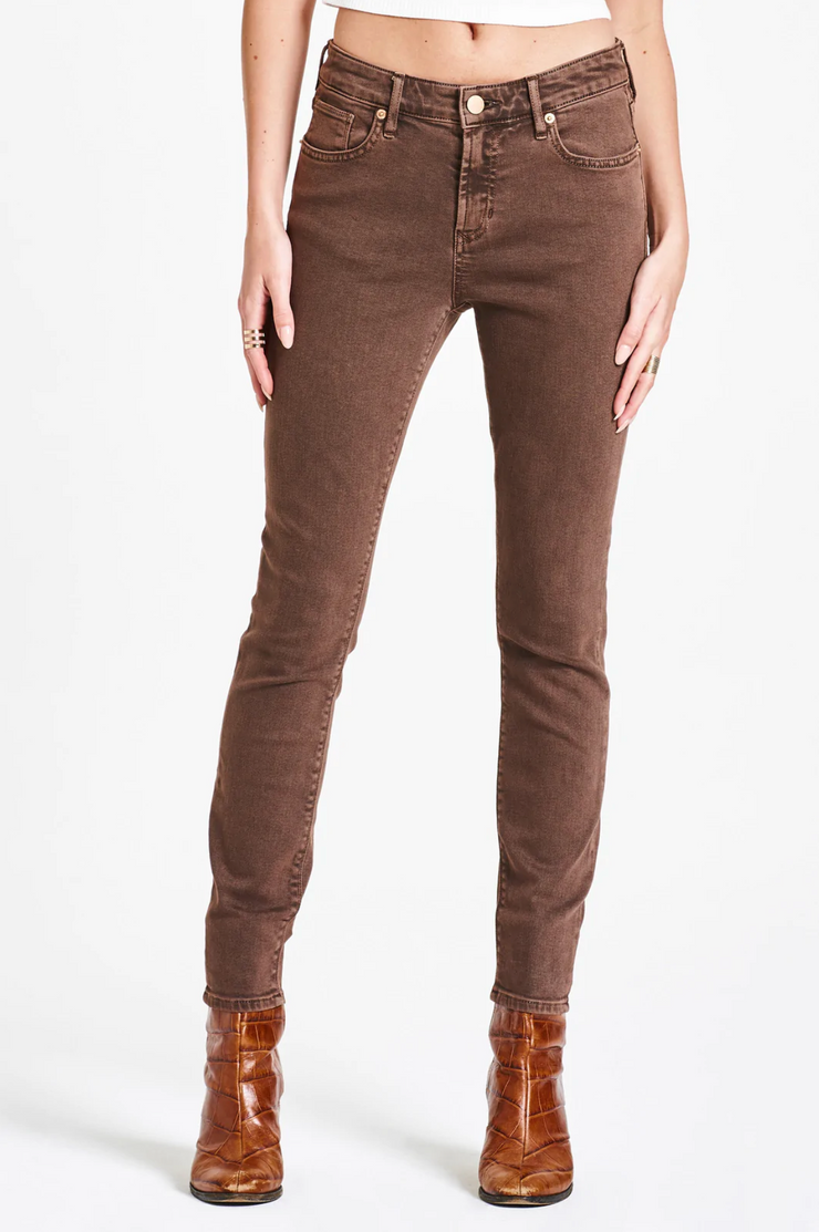 Gisele Dark Oak Mid Rise Skinny Jean