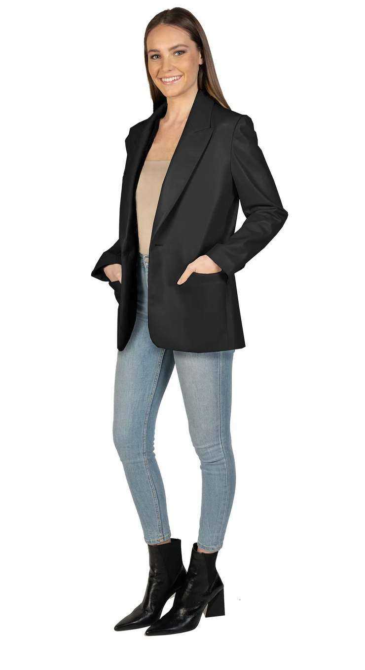 Nancy's Boyfriend Faux Leather Blazer