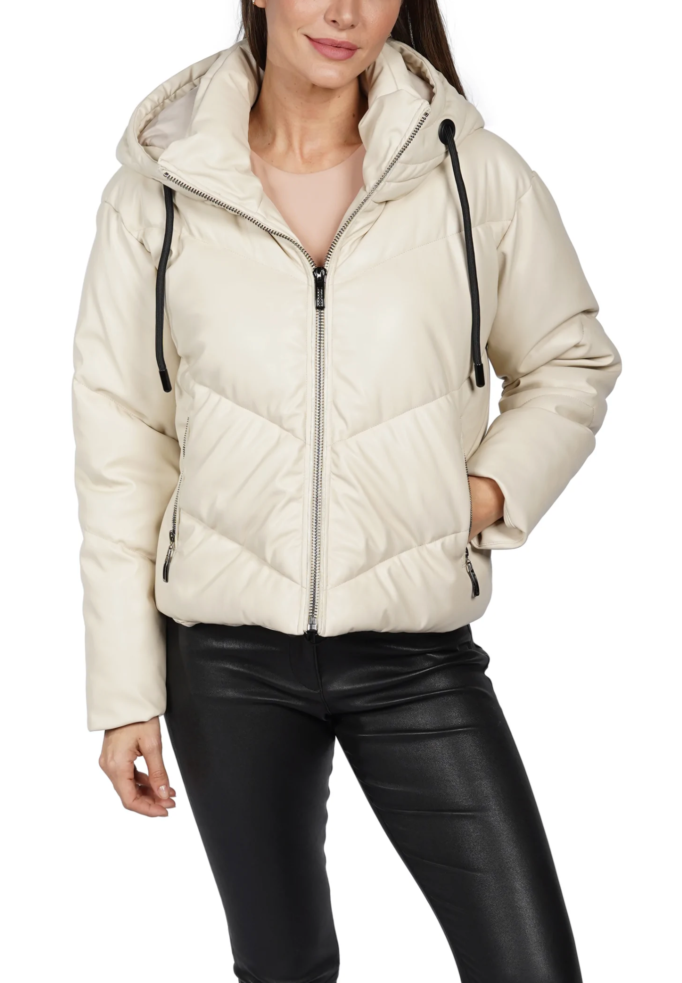 Sami Puffer Faux Leather Jacket – HTB Boutique